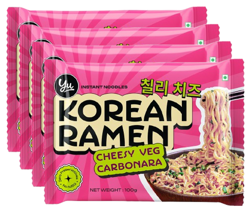 Cheesy Veg Carbonara Korean Ramen - Pack of 4