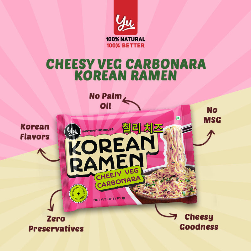 Cheesy Veg Carbonara Korean Ramen - Pack of 4