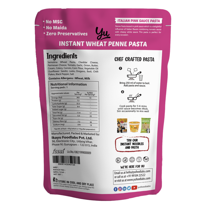 Italian Pasta Pack of 4 - Pink Sauce Penne Pasta