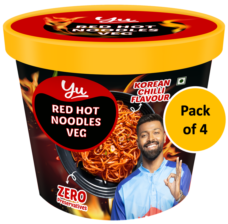 Red Hot Noodles Veg - Pack of 4