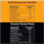 Noodles & Pasta Combo Pack of 4 - 2 Chilli Manchurian Noodles, 2 Creamy Tomato Pasta