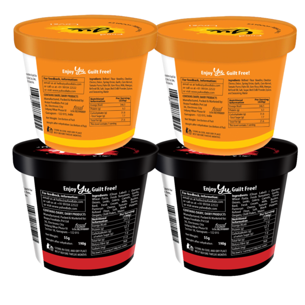 Noodles & Pasta Combo Pack of 4 - 2 Zingy Cheese Noodles, 2 Creamy Tomato Pasta